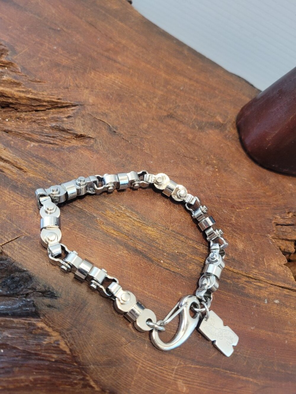 Black & Blue Jewelry Co. Rolo Link Steel Bracelet Retired 9" 1/4